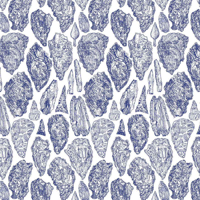 Native Tools, Vinyl, China Blue on White