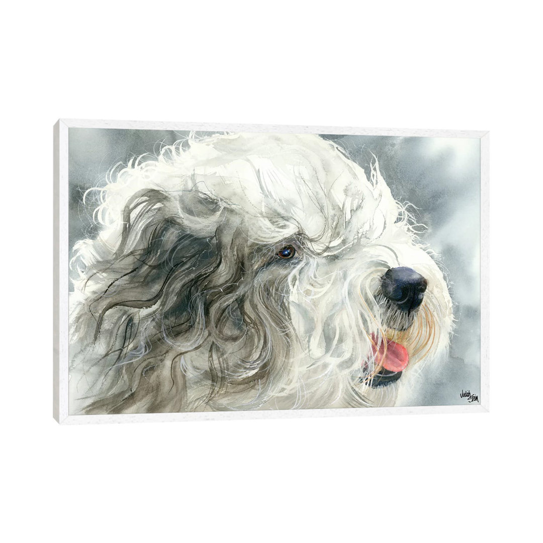 Sheepish Grin - Old English Sheepdog by Judith Stein - Painting on Canvas