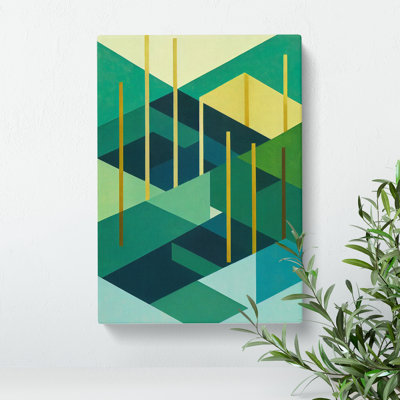 Abstract Forest Shapes No.2 - Wrapped Canvas Print