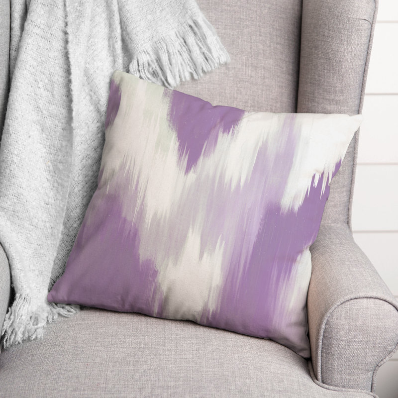  Abstract Throw Pillow, 18" x 18", Purple