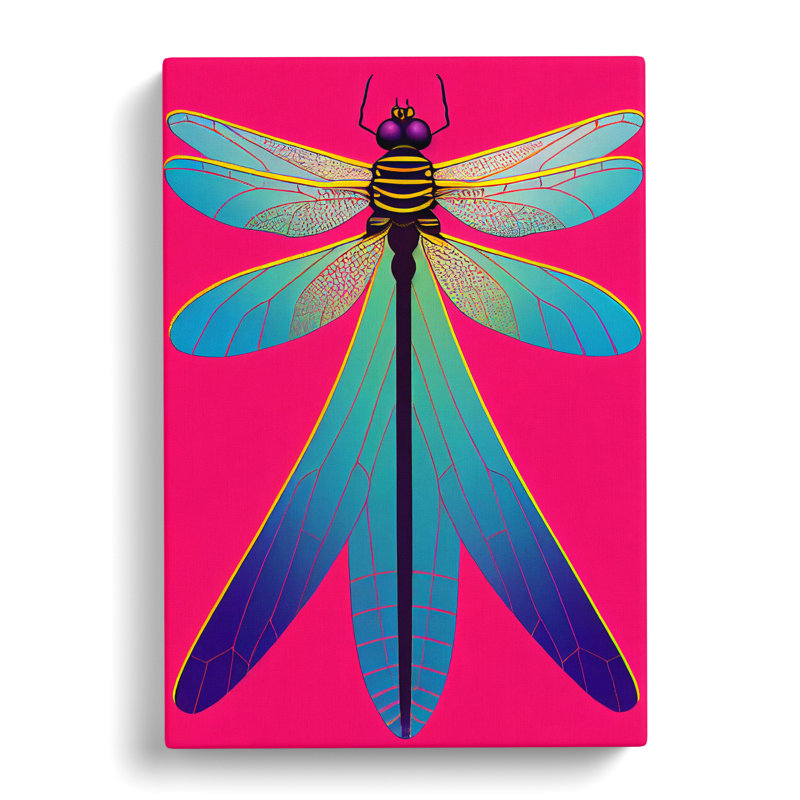 Lovill Dragonfly Pop - Wrapped Canvas, 50cm H x 35cm W x 3cm D