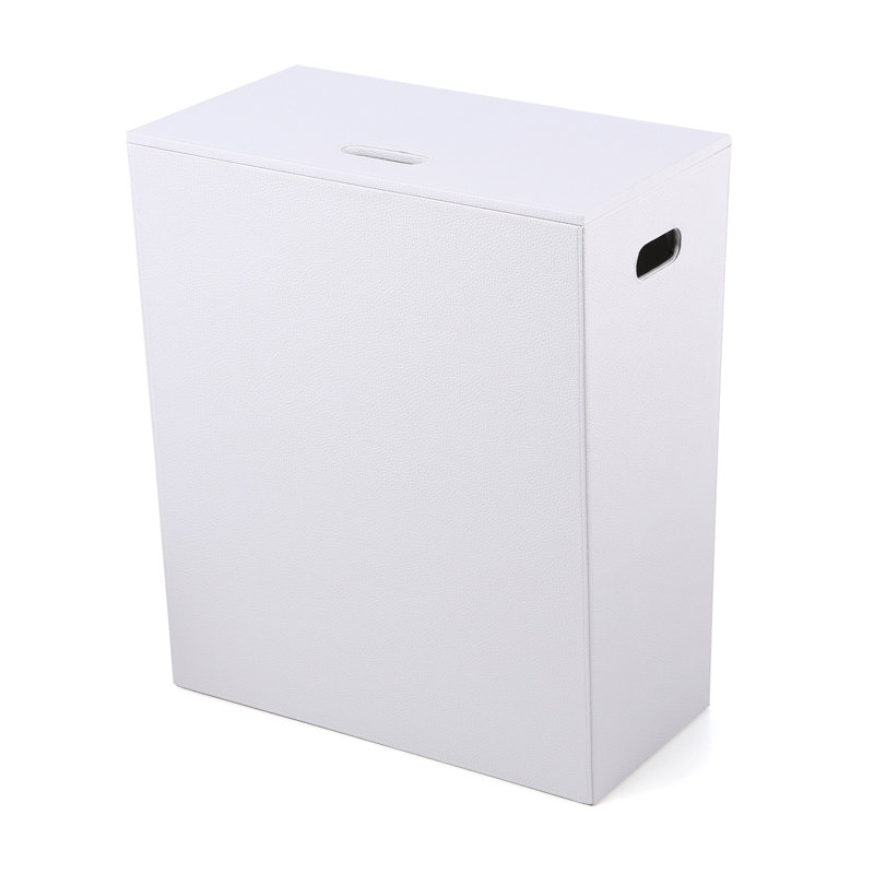 Leveille Plastic Laundry Hamper with Handles, White