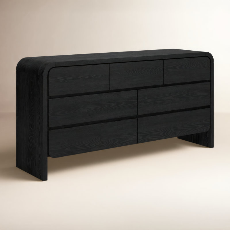 black horizontal dresser TaoHFE 6 for Bedroom Modern Black Chest of Drawers for Nursery Wood Dresser for Kids Dressers & Chests of Drawers for Bedroom Living Room : Baby quality wood Nori 7 Drawer 68