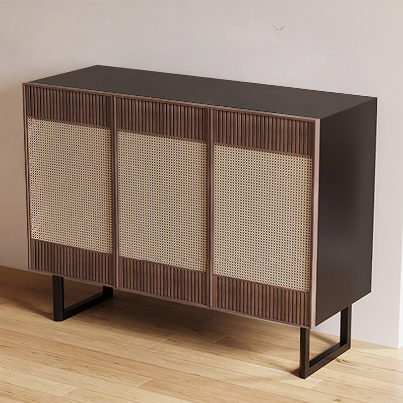 Modern Nut-Brown Solid Wood Sideboard