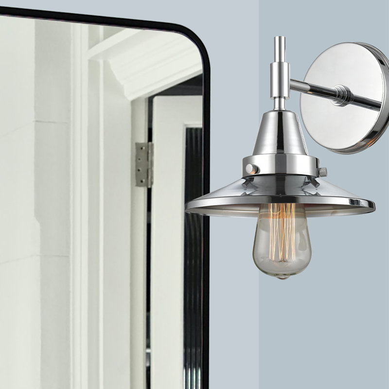 Gayle Armed Sconce, Polished Chrome, Incandescent, Polished Chrome