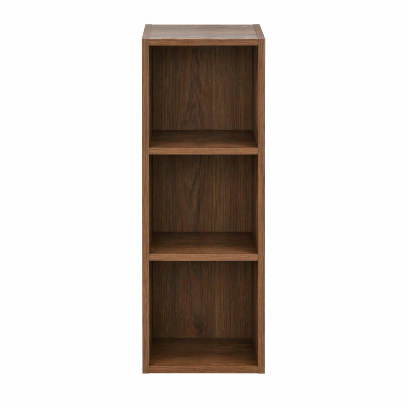 Tablettes de rangement murales de 12 pouces, support de rangement ouvert à 3 niveaux, finition ébène brun, tablette flottante peu encombrante pour petite salle de bain, bureau, salle de rangement