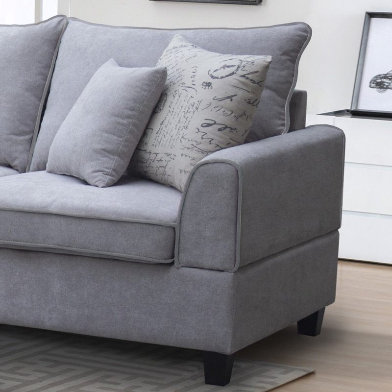Canapé modulaire en tissu gris clair l 99,5 po