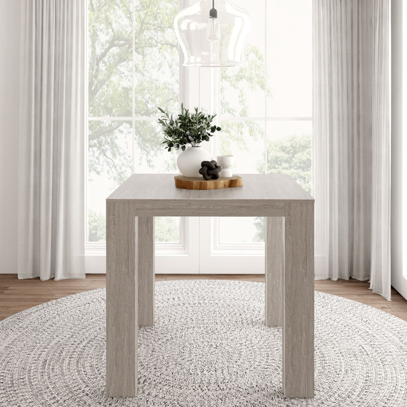 Cliffton Square Solid Wood Top with Solid Wood Base Dining Table, Seashell Wirebrush