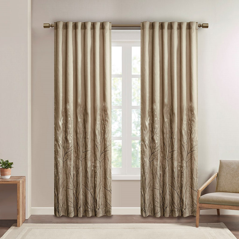 Panneau de rideau (seulement 1 panneau PC), Brun, L 50,08 po x L 84,11 po