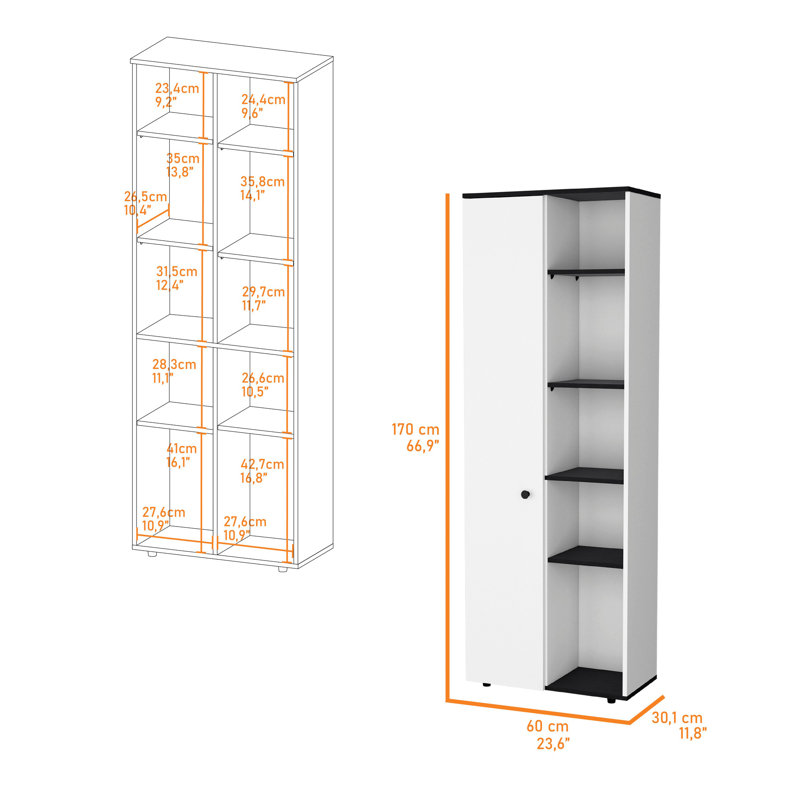 Garde-manger à 10 tablettes en blanc et noir pour un style efficace avec 10 tablettes pour une organisation soignée