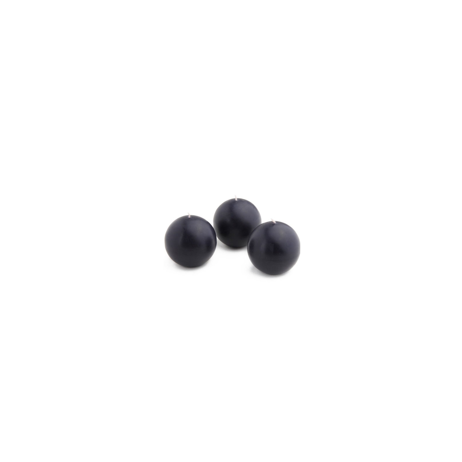 Ball Candle, 2" Diameter, Black, Set of 96