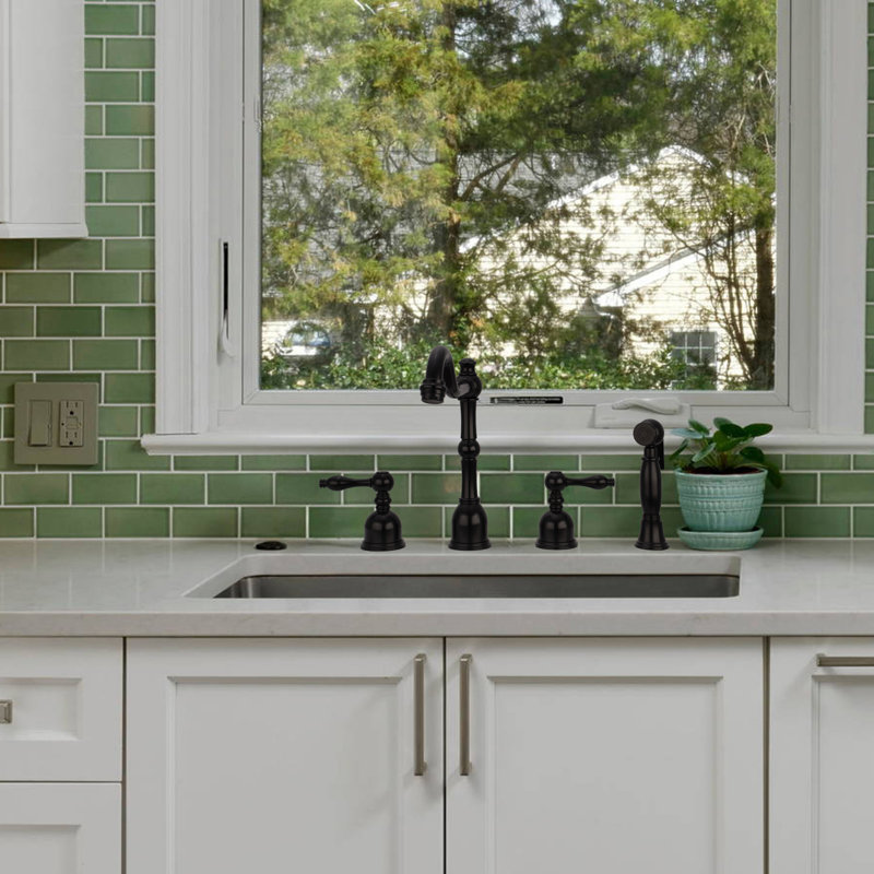 Akicon Kitchen Faucet with Side Spray, Matte Black