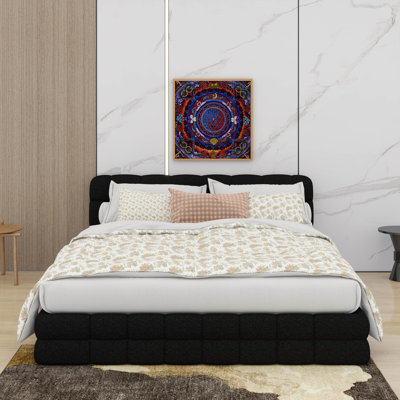 Grand lit plateforme tapissier
