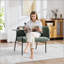 Fauteuil de loisirs, fauteuil de détente avec petite table et coussin de dossier, chaises rembourrées modernes avec pieds en métal et poches latérales pour le salon / la chambre / le jardin-47478073