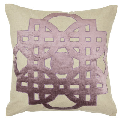 Appliqued Linen Throw Pillow