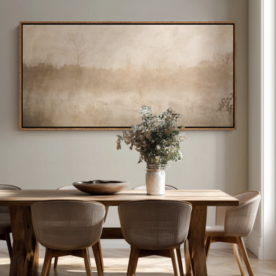 Extra Large Misty Neutral Landscape Artwork Print Wall Art