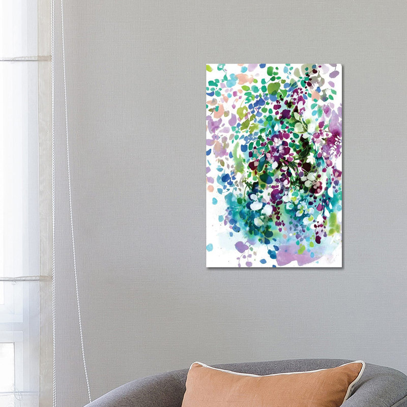 Petals And Leaves by CreativeIngrid - Painting on Canvas, Wrapped Canvas, 66.04 cm H x 45.72 cm W x 1.91 cm D