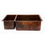 33" Hammered Copper Kitchen 25/75 Double Basin Sink with Matching Drains, and Accessories