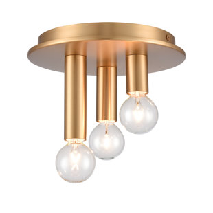 Pepper 8'' Wide 3-Light Flush Mount - Brushed Gold