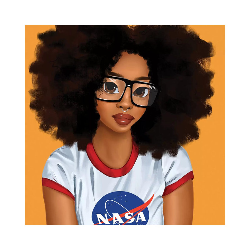 « Nerd Girl » par Princess karibo-impression d’art graphique, Pas de tapis, H 18 po x l 18 po x 1,5 po, Toile tendue