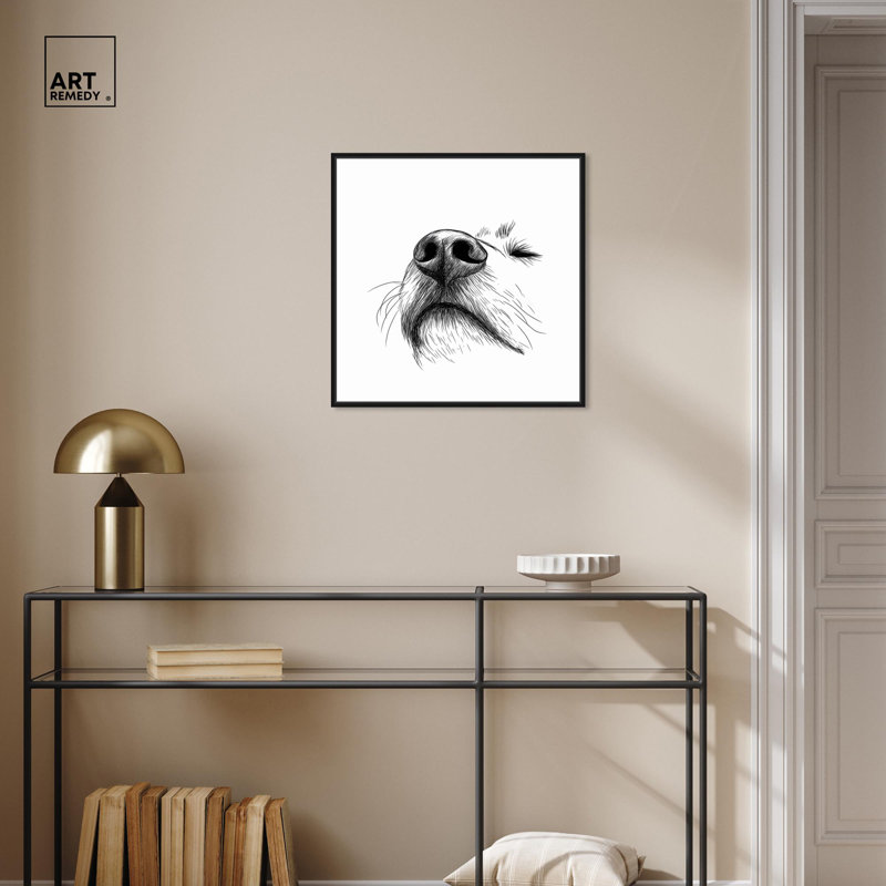 «The Nose Knows» par Art Remedy, Cadre flottant noir, H 21 po x l 21 po x P 1,8 po
