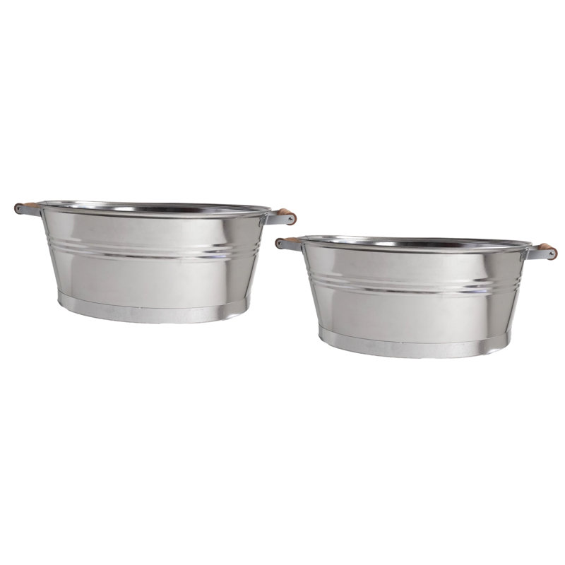 Coring Handcrafted Indoor / Outdoor Pot Planter, Silver