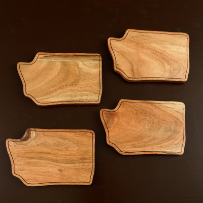 Washington State Pride Wood Coasters - Set of 4