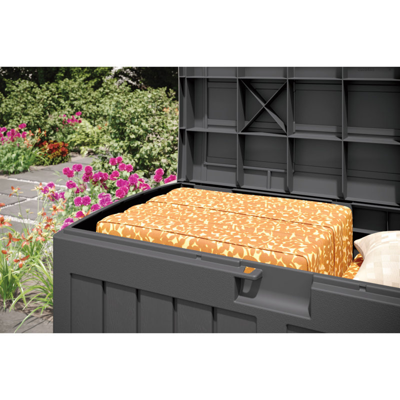 Suncast 50 Gallon Water Resistant Deck Box, Peppercorn