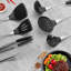 Ensemble d'ustensiles de cuisine en silicone de qualité professionnelle avec poignées ergonomiques - ustensiles de cuisine non toxiques résistants à la chaleur, ustensiles de base en acier inoxydable allant au lave-vaisselle