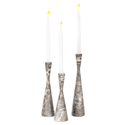 Bougeoirs en résine de marbre - paquet de 18 chandeliers décoratifs blancs pour décoration intérieure, centres de table de salle à manger élégants, décorations intérieures élégantes et éclairage d'événement exclusif