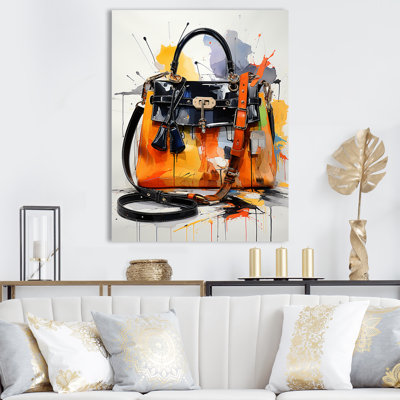 Orange Fashion Handbag Elegance - Fashion Bag Wall Art