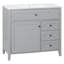 Meuble-lavabo moderne 36 po avec lavabo en céramique, armoire de rangement en bois d'hévéa massif avec tiroir basculant (noir / blanc / gris / vert)-129683134