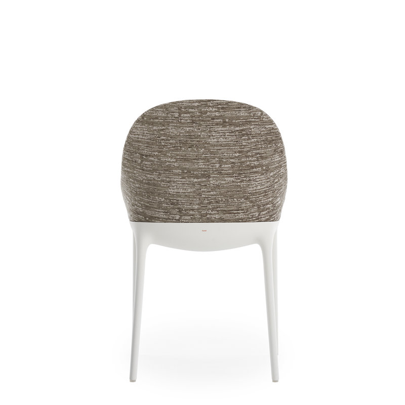 Eleganza Upholstered Dining Chair, Taupe, White