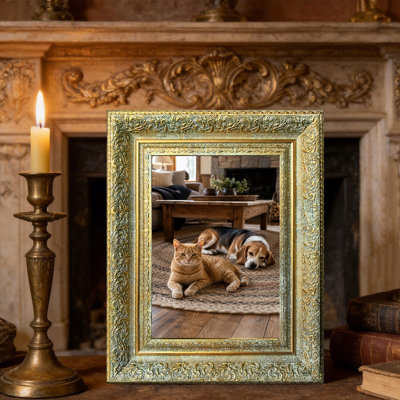 Cadre photo classique classique antique 3 pièces 5 "x 7" avec façade en plexiglas or antique