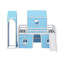 Lit mezzanine simple avec glissade et tour-808780360