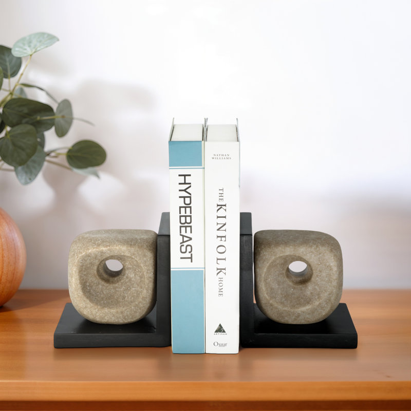 6" Donn Brown Quartz Resin Bookends, 2-Pieces