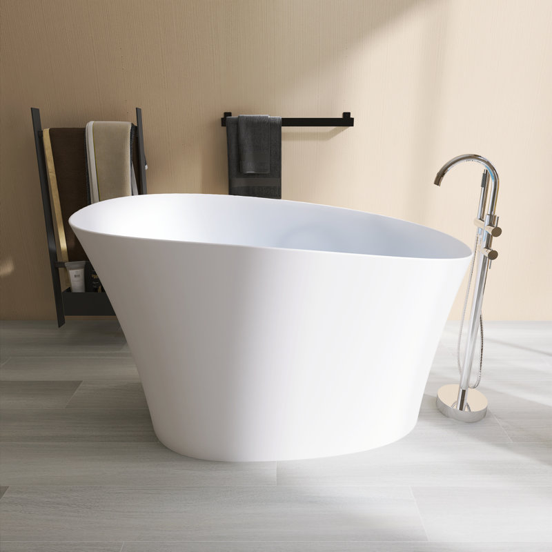 Baignoire autoportante 51 "avec siège à surface solide en blanc 51"