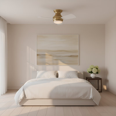 Ventilateur de plafond intérieur Houle avec pales blanc mat et télécommande portable