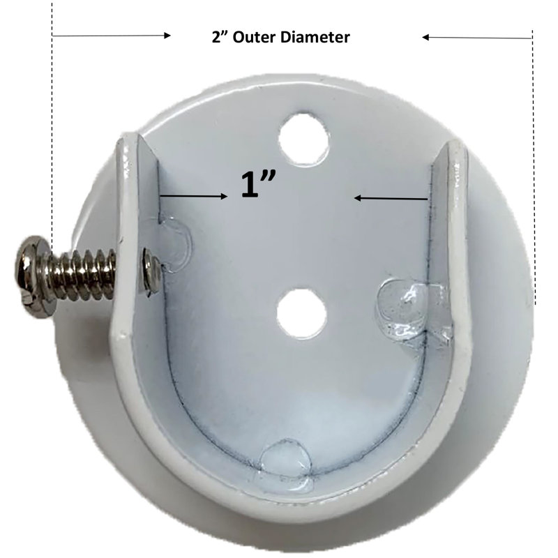 Support de fixation pour rideau intérieur Petillo, Blanc lustré, H 1 po x l 2 po x P 2 po