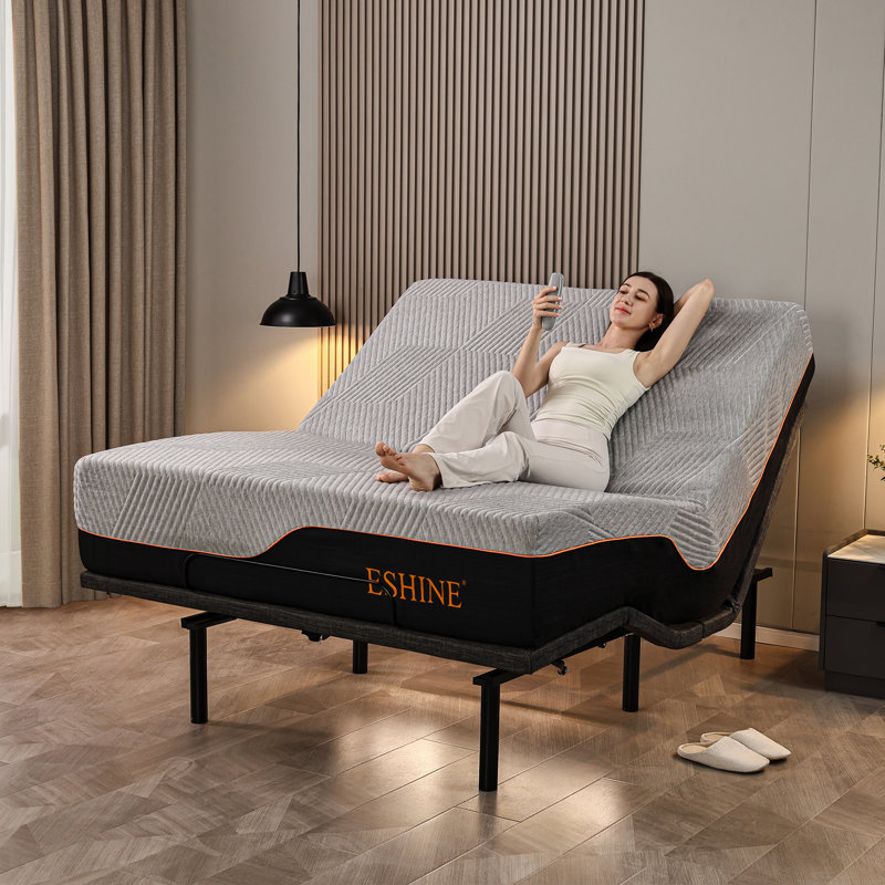 E3100 Adjustable Bed with 14" Mattress, Zero Gravity, Massage, Wireless Remote, App Control, Underbed Light, USB Ports, King