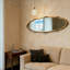 Miroir mural ovale en bois fabriqué-709876593