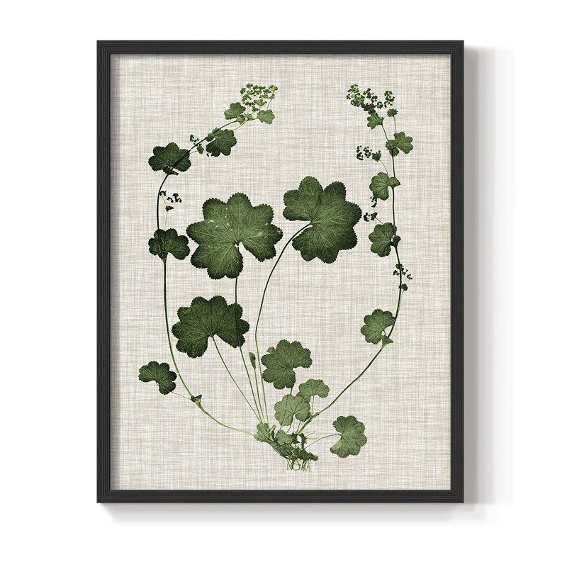 «Forest Foliage on Linen II», reproduction encadrée - bois massif, Noir, H 20 po x l 16 po