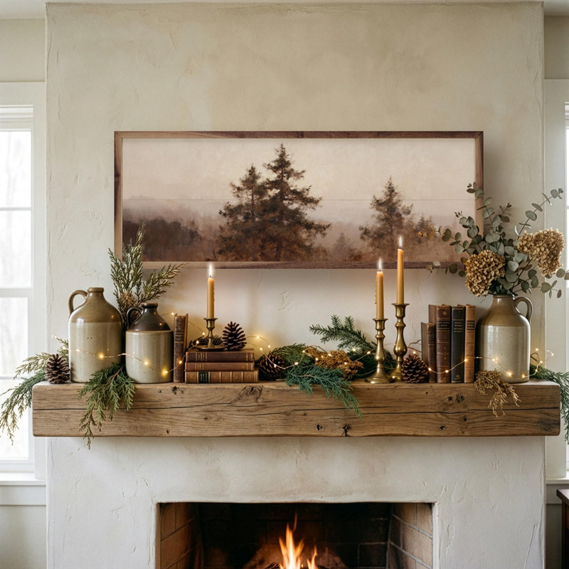 Pins dans le bois d'hiver, H 16 po x l 48 po