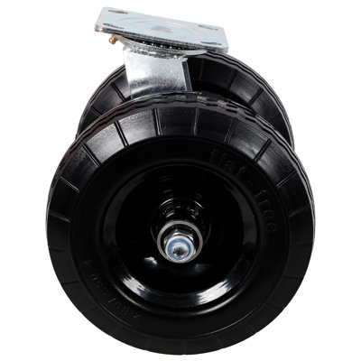 Roulette pivotante à double roue, 32 x 24 x 28,5 cm, polyuréthane/acier, 1 pièce, noire, capacité de charge de 300 kg