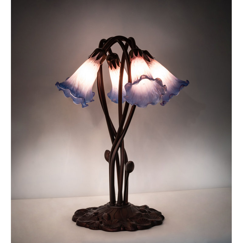 Tiffany Table Lamp, Rocker, Pink/Blue