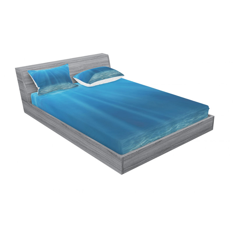 Ocean Microfiber Sheet Set, Queen Sheet Set + Fitted Sheet + 2 Pillowcases