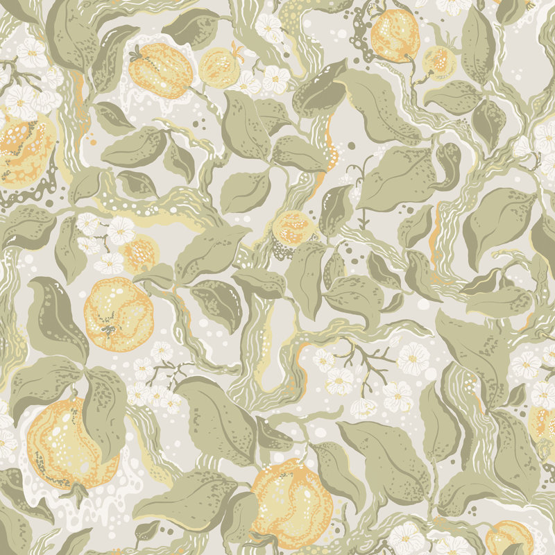 Fagring Matte Wallpaper Roll, Green/Beige