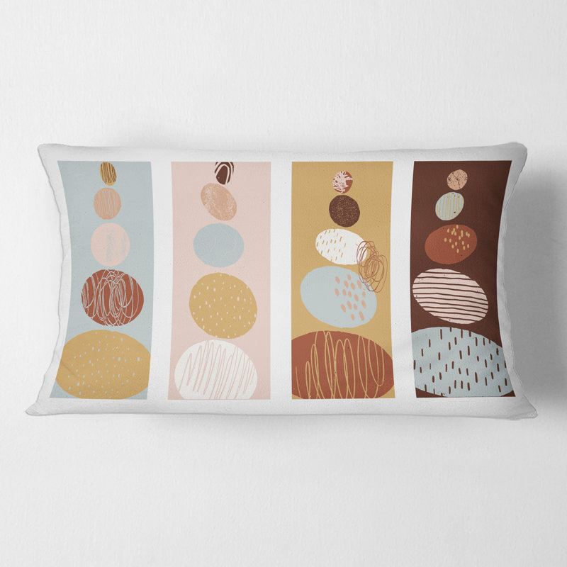 Housse et insert de coussin rectangulaire en forme de galets