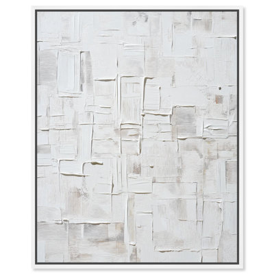 White Palimpsest Surface II Boho Art Canvas Print by Art Remedy