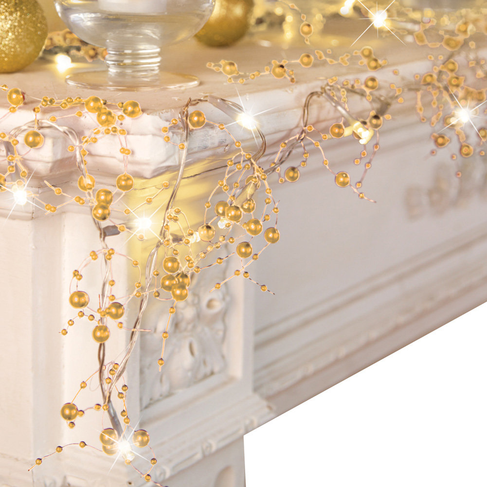 115 " Pre-Lit Christmas Garland, Gold
